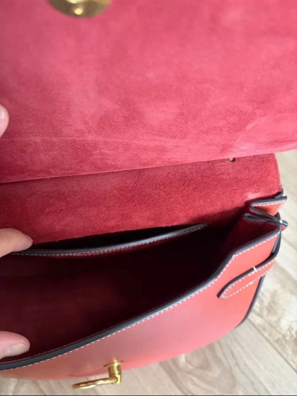 Mulberry Red Leather Crossbody Bag